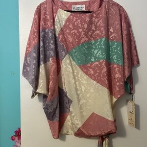 Women's Blouse - Pink, Cream, Green